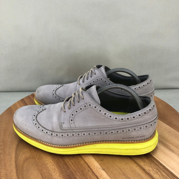 Cole Haan Zerogrand OG Wingtip Oxford Spikeless Golf Shoes Gray Yellow Men 9.5 M main image 9